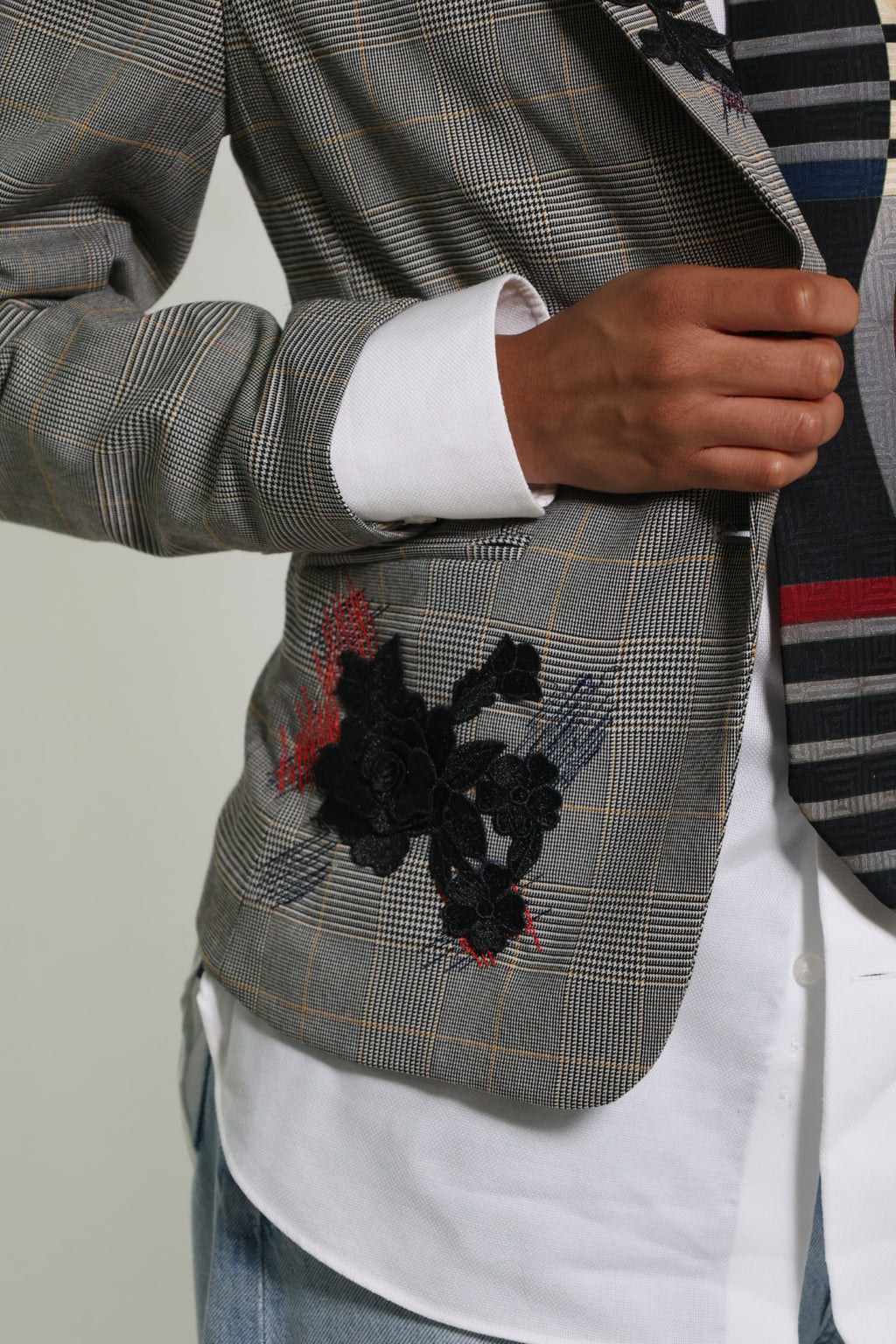 The Grey Plaid Blazer