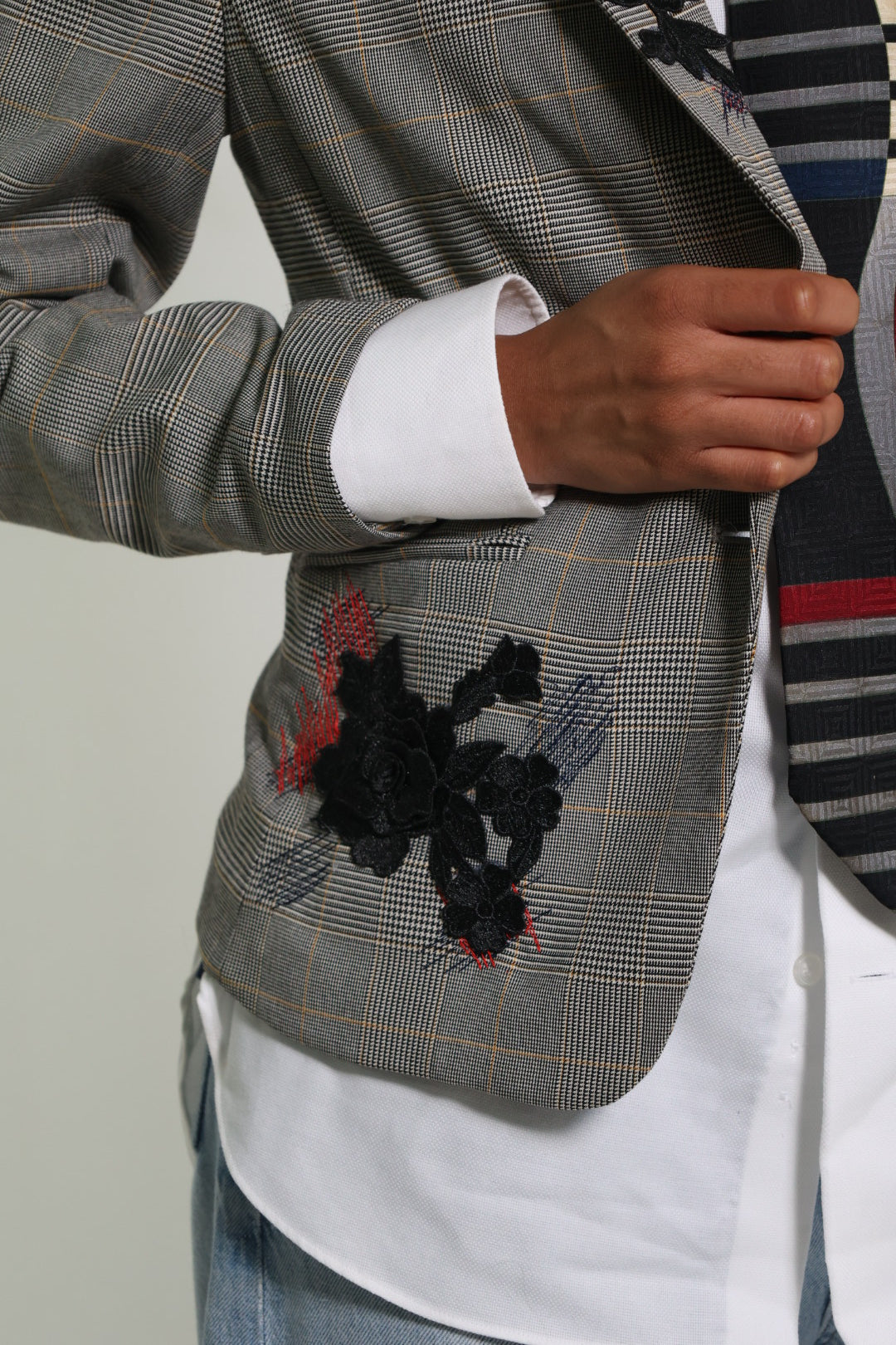 The Grey Plaid Blazer
