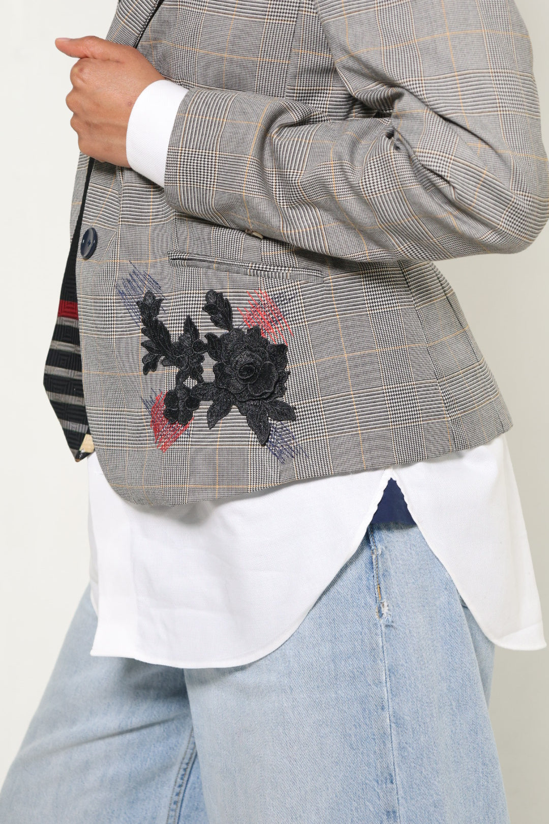 The Grey Plaid Blazer