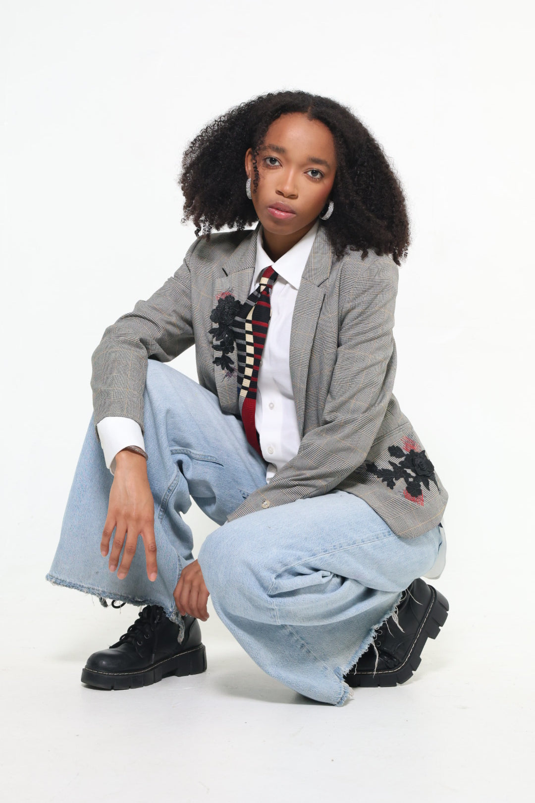 The Grey Plaid Blazer
