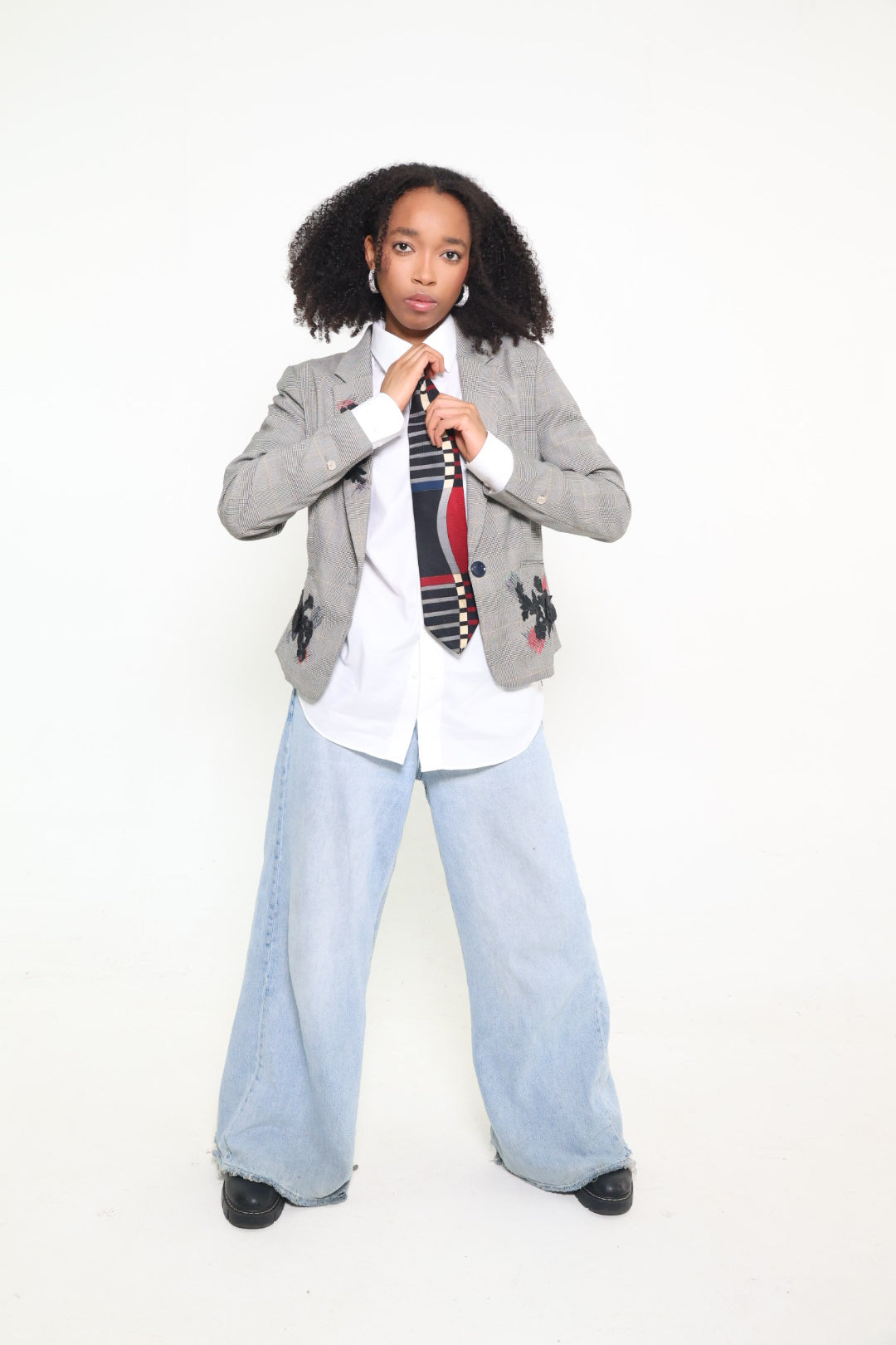 The Grey Plaid Blazer