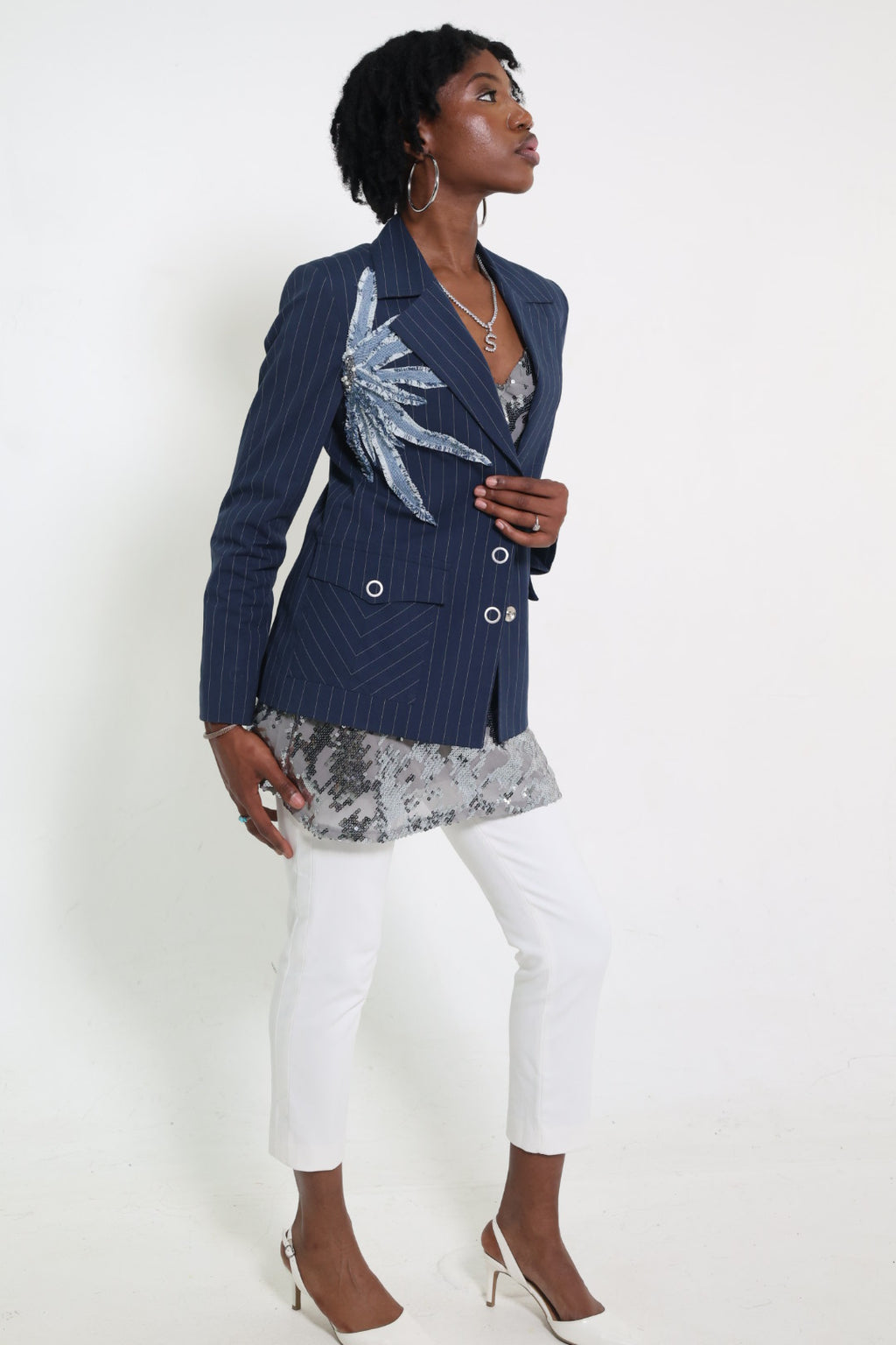 The Navy Pinstripe Blazer