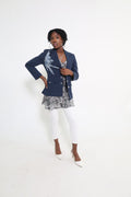 The Navy Pinstripe Blazer
