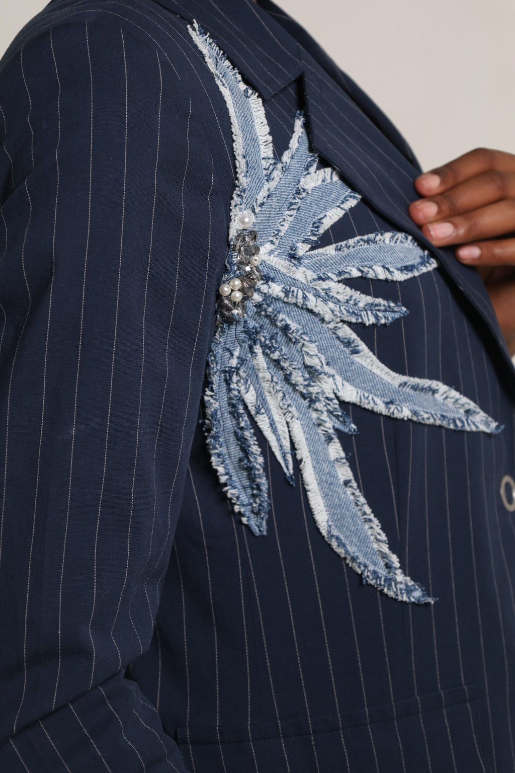 The Navy Pinstripe Blazer